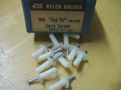 100 truss head nylon anchors 1/4