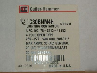 C-h C30BGM4H lighting contactor in nema 1 enclosure 