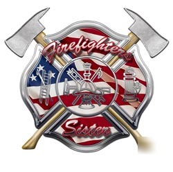 Firefighters sister decal reflective 6