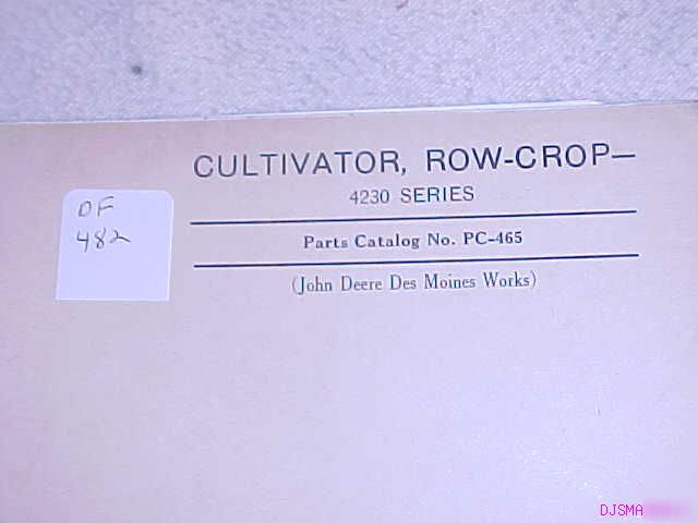 John deere 4230 series row crop cultivator part catalog