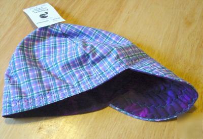 New traditional plaid welding hat 7 3/8 fitter marbled