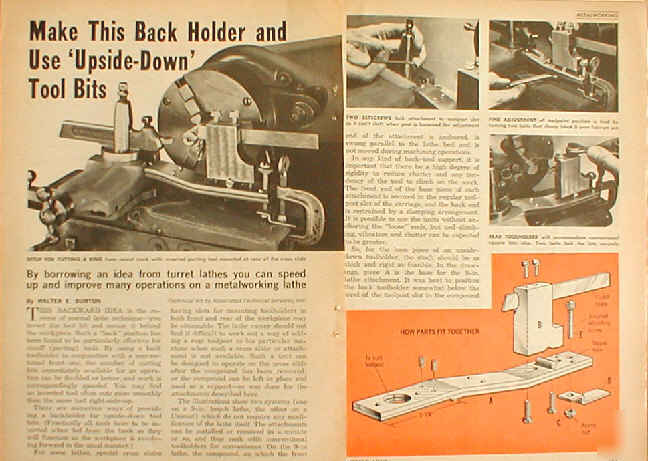 Back holder plans metal lathe increase production
