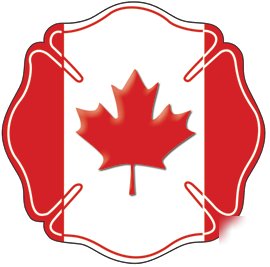 Firefighter canadian flag maltese cross decal