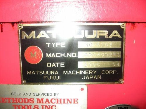 Matsuura MC510V tiger verical machining center