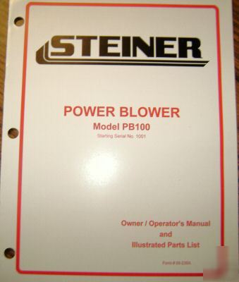 Steiner tractor power blower operator's manual 
