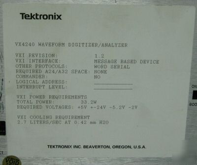 Tektronix VX4240 digitizer / analyzer, 30 day warranty 