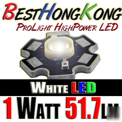 High power led set of 1000 prolight 1W white 51.7 lumen