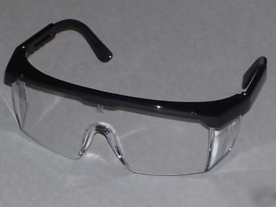 Retrierver safety glasses clear lens - black frame 