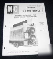 Mathews company continuous grain dryer models 665M ems