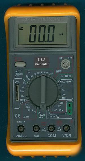 New digital multimeter with freq/temp/capacitance/more 