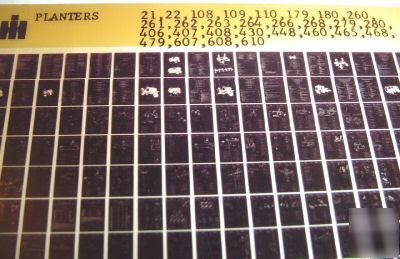 Ih 21 to 610 planter parts book catalog microfiche