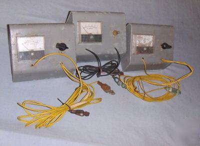 Lot 3 shurite dc 0-1 & 0-5 amp electroplating meters