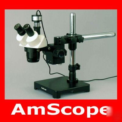 10X-20X-30X-60X stereo boom microscope + camera
