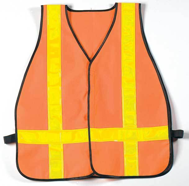 High visibility orange yellow oxford safety vest