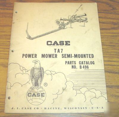 Case TA7 power mower semi-mounted parts catalog manual