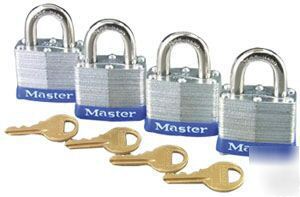 Set of 6 no.3 keyed alike master lock padlocks