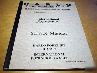 Harlo hd 4500 service manual international PD70 HD4500