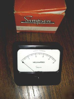 Simpson 0-5 ma dc panel meter excellent condition