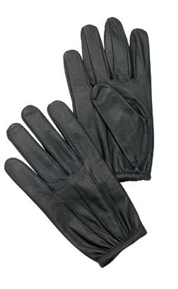 New police duty search black cowhide gloves size med