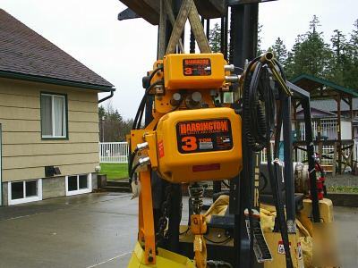 Harrington electric 3 ton hoist with power travel 