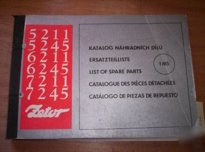 Zetor 5211 to 7245 tractor parts catalogue