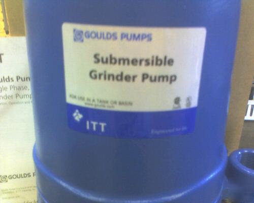 Goulds 2HP 230V submersible sewage grinder pump