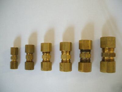 3/16- 1/4 -5/16 -3/8 compression fittings brass 20 pcs