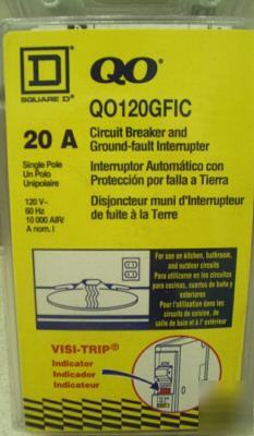 New square d 20 amp circuit breaker - qo 120 gfic - 