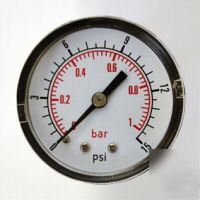50MM pressure gauge rear entry 0-15 psi air and oil