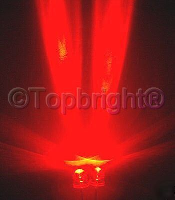 100 pcs mega bright red led 10MM 60,000 mcd f/r