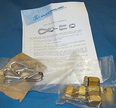 Electroline safe-line wire rope clamp assy 5 each