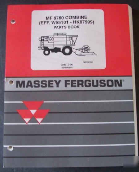 Massey ferguson 8780 combine parts catalog manual