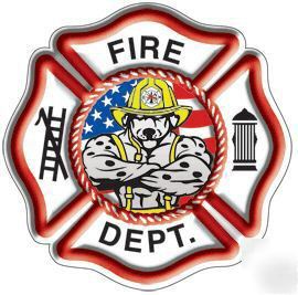 Sticker fire firefighter dog dalmation maltese cross
