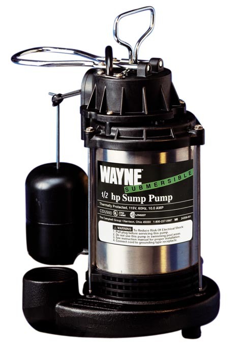 Wayne SSCDU800 submersible 1/2HP ss cast iron sump pump