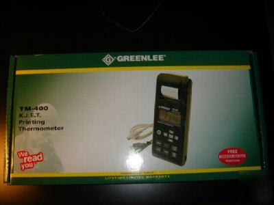 New greenlee tm-400 k.j.e.t printing thermometer hvac