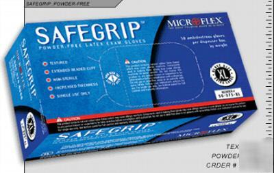 Micro-flex safegrip latex gloves (medium)