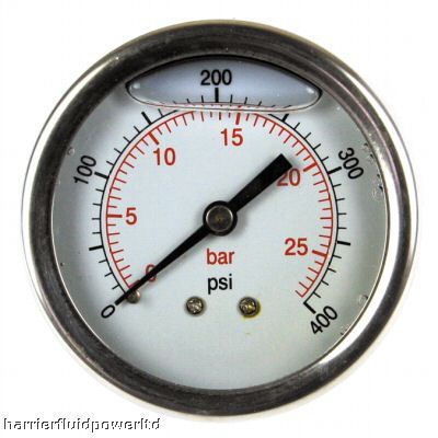 63MM hydraulic pressure gauge rear entry 0-400 psi