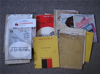 Lot vintage tractor equipment manuals tools parts lists