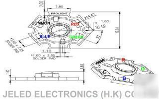 10PC 3W prolight high power rgb full color led 85 lm