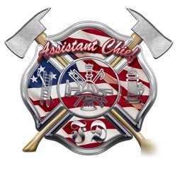 Firefighter asst chief decal reflective 6