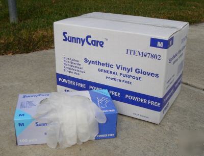 Vinyl disposable gloves powder free 1000PCS non-latex m