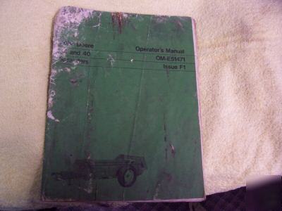 John deere operators manual mod 34 and 40 spreaders