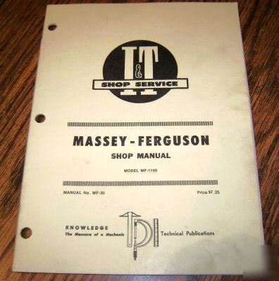 Massey ferguson 1150 tractor i&t shop manual mf