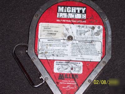 Miller mightylite self retracting lifeline-65' lifeline