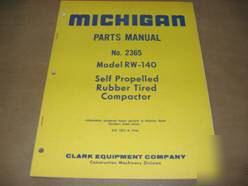 Michigan parts manual RW140 self propelled compactor