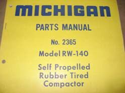 Michigan parts manual RW140 self propelled compactor