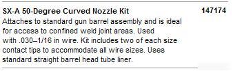 Miller 147174 sx-a 50-degree curved nozzle kit