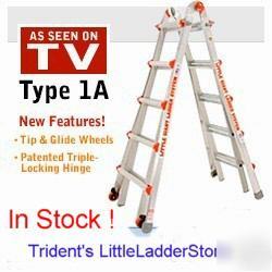 New little giant ladder 22 1A with tip'n'pull wheels 
