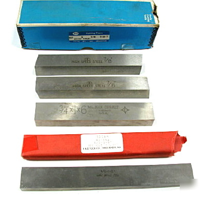 New tool bits (4) hss, cobalt 7/8, 3/4 x 1, 1/2 x 1, 