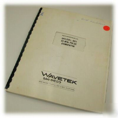 Wavetek 801 50MHZ pulse generator instruction manual